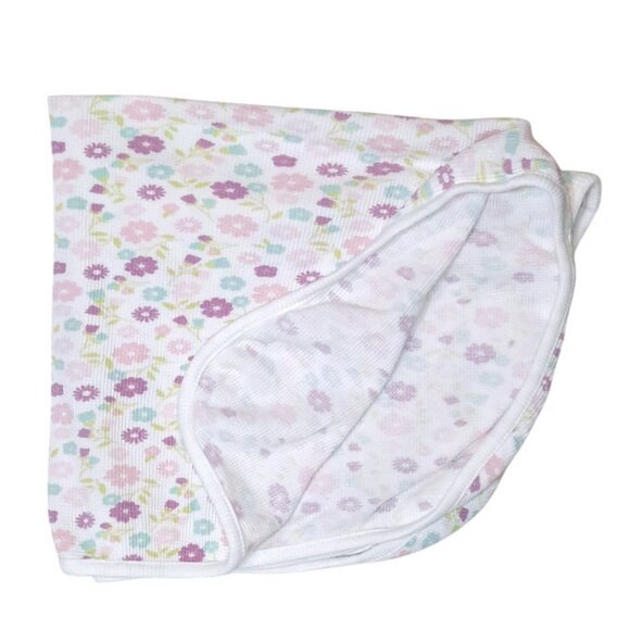 Parents Choice Floral Thermal Waffle Weave Security Lovey Blanket 26"X27" - Picture 2 of 4